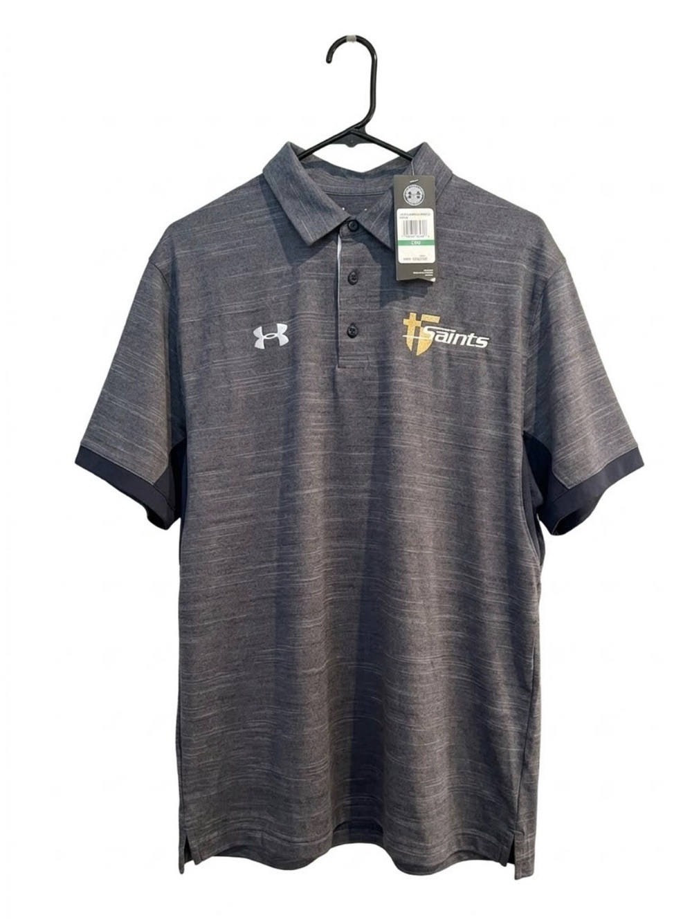 Under Armour Men's Heathered Blue Gray Saints Polo Shirt/ NWT / L / $65